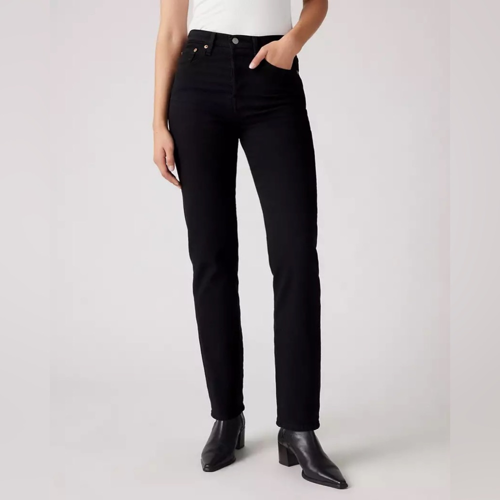 Levis 541 premium High Rise Denim wide Leg Jeans blue W 26 L 26